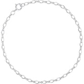 Silver Petite Figure Eight Link Charm Bracelet- 8 inches